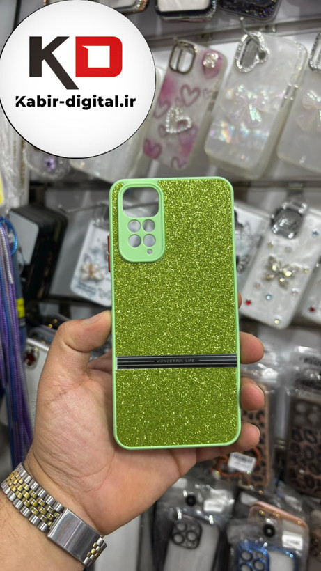 قاب گوشی Note 11 /Note11s/Note 12sشیائومی اکلیلی سواروسکی محافظ لنز دار سبز