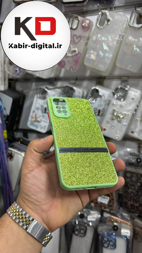 قاب گوشی Note 11 /Note11s/Note 12sشیائومی اکلیلی سواروسکی محافظ لنز دار سبز