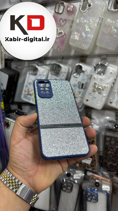 قاب گوشی Note 11 /Note11s/Note 12sشیائومی اکلیلی سواروسکی محافظ لنز دار آبی