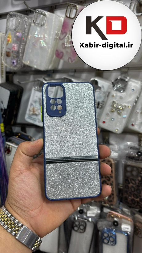 قاب گوشی Note 11 /Note11s/Note 12sشیائومی اکلیلی سواروسکی محافظ لنز دار آبی