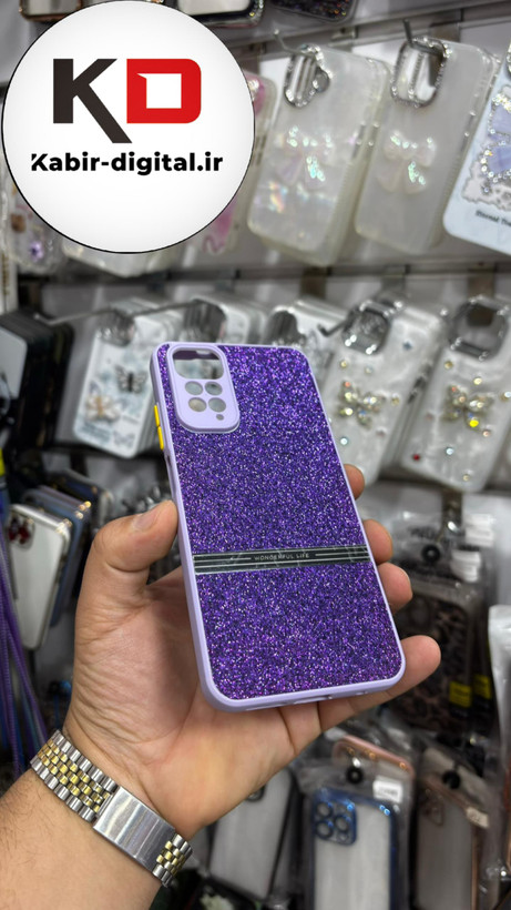 قاب گوشی Note 11 /Note11s/Note 12sشیائومی اکلیلی سواروسکی محافظ لنز دار بنفش