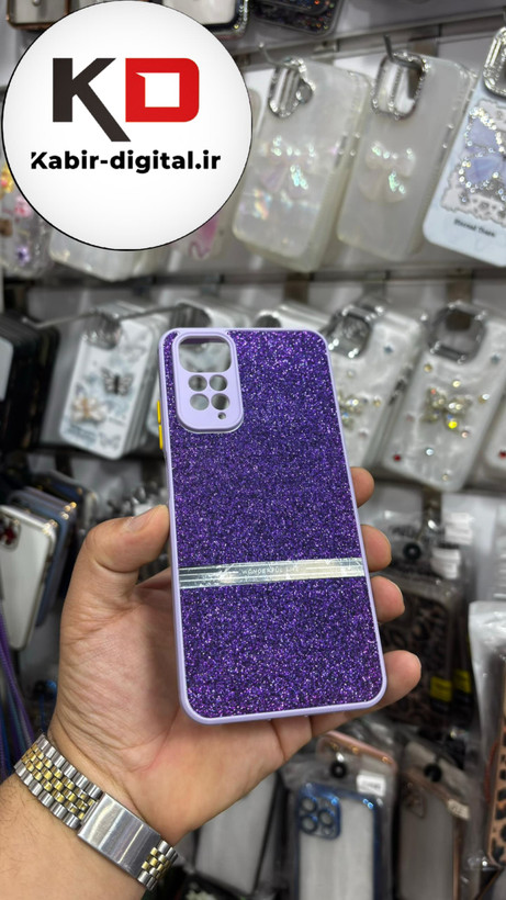 قاب گوشی Note 11 /Note11s/Note 12sشیائومی اکلیلی سواروسکی محافظ لنز دار بنفش