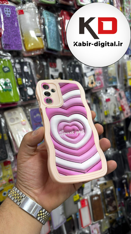 قاب گوشی Galaxy A24 - Galaxy A54- Galaxy A14 سامسونگ منحنی دور سیلیکونی متال طرح سه بعدی قلبی