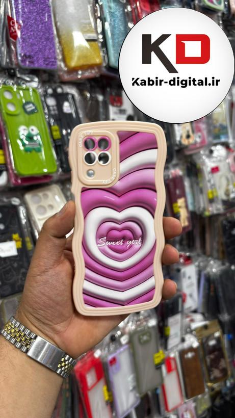 قاب گوشی Galaxy A22 4g - Galaxy M32 سامسونگ منحنی دور سیلیکونی متال طرح سه بعدی قلبی