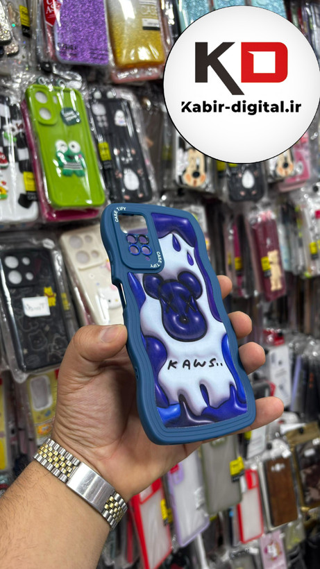 قاب گوشی Redmi Note 12 Pro 4g شیائومی منحنی دور سیلیکونی متال طرح سه بعدی سگ آبی