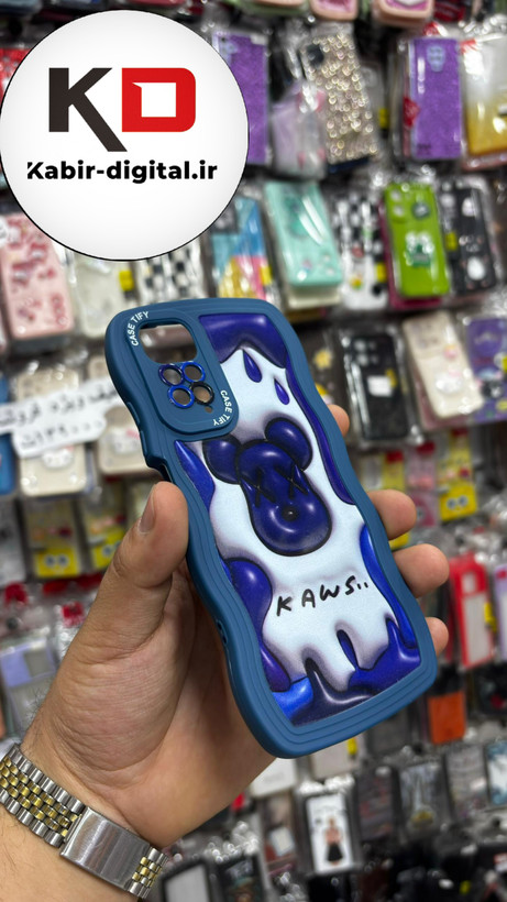 قاب گوشی Note 11 /Note11s/Note 12sشیائومی منحنی دور سیلیکونی متال طرح سه بعدی سگ آبی