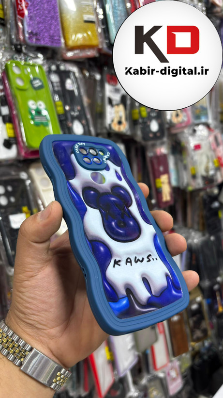 قاب گوشی Redmi Note 9 4Gشیائومی منحنی دور سیلیکونی متال طرح سه بعدی سگ آبی