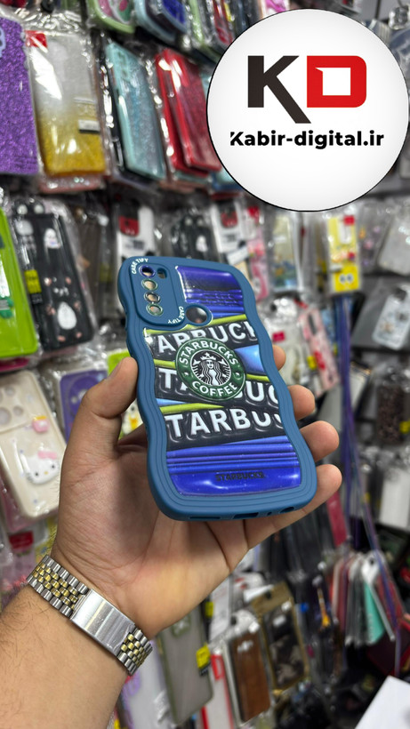 قاب گوشی Redmi Note 8شیائومی منحنی دور سیلیکونی متال طرح سه بعدی استارباکس