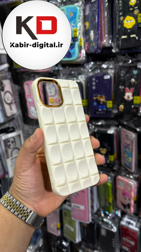 قاب و کاور سیلیکونی طرح شکلاتی برای آیفون 12پرو مکس - کرمی