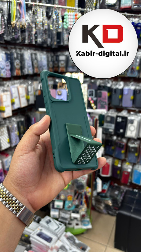 گارد پاپ استند VIVA MADRID قابلیت استند شو رنگ سبز مناسب برای قاب گوشی Redmi13 4G شیائومی