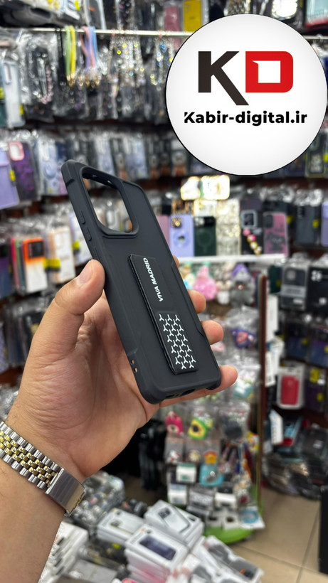 گارد پاپ استند VIVA MADRID قابلیت استند شو رنگ مشکی مناسب برای قاب گوشی Redmi13 4G شیائومی