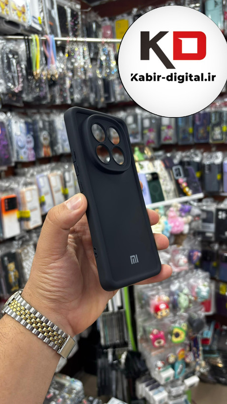 قاب گوشی Redmi Note 14 Pro plusشیائومی طرح سیلیکونی Solid لوگو دار محافظ لنزدار مشکی