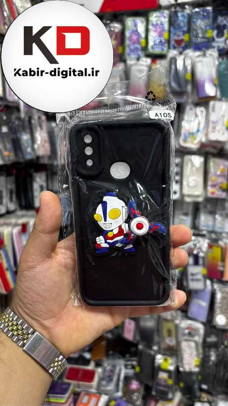 قاب گوشی Galaxy A10s سامسونگ سیلیکونی اسپینر دار (پاپ سوکت دار) طرح رباطی محافظ لنزدار
