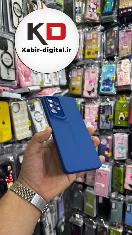 قاب گوشی Galaxy A73 سامسونگ سری Porsche Design پورش دیزاین Hard LUXURY محافظ لنز دار آبی کاربنی