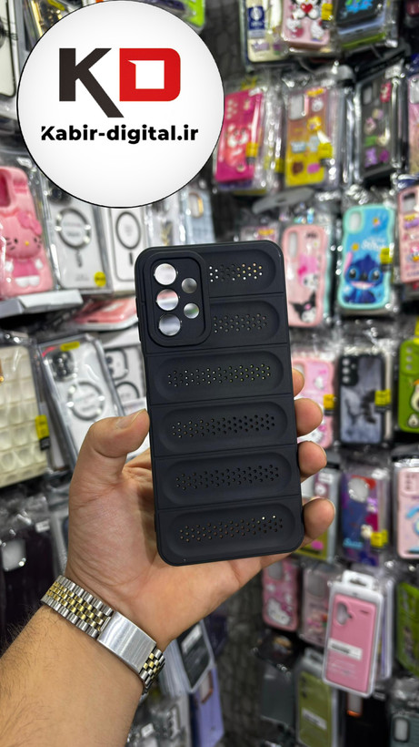 قاب گوشی Galaxy A13 4G/ A23 4G سیلیکونی پافر PC توری زیر بسته محافظ لنز دار مشکی
