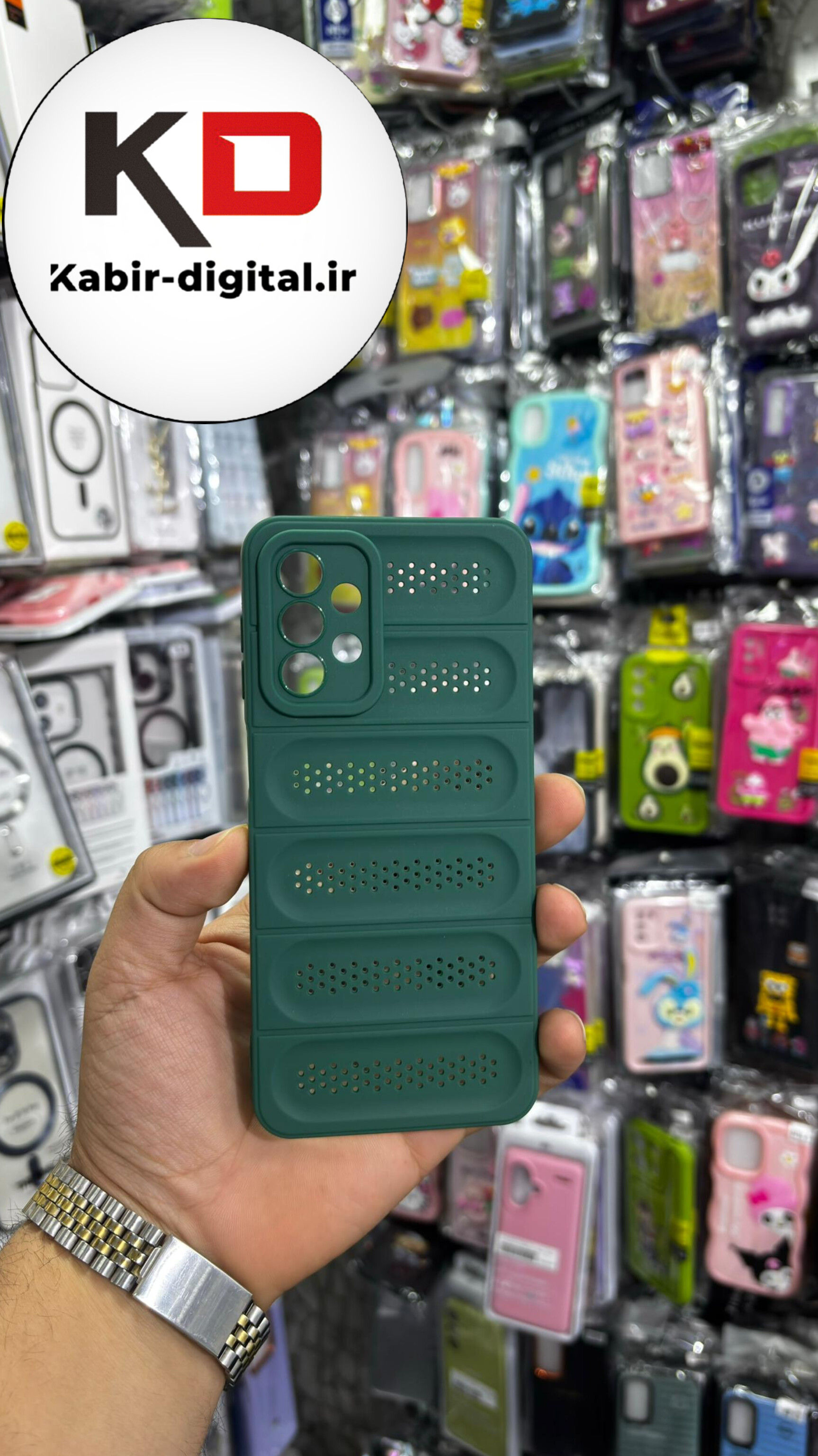 قاب گوشی Galaxy A13 4G/ A23 4G سیلیکونی پافر PC توری زیر بسته محافظ لنز دار سبز