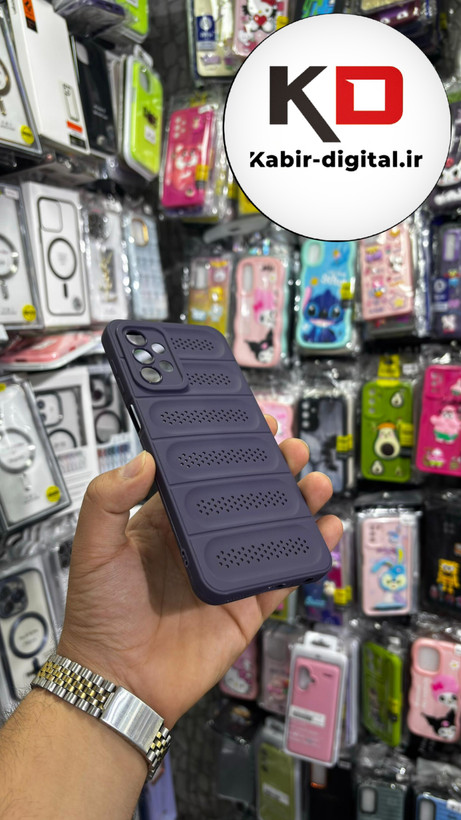 قاب گوشی Galaxy A13 4G/ A23 4G سیلیکونی پافر PC توری زیر بسته محافظ لنز دار بنفش
