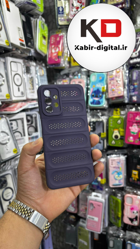 قاب گوشی Galaxy A13 4G/ A23 4G سیلیکونی پافر PC توری زیر بسته محافظ لنز دار بنفش