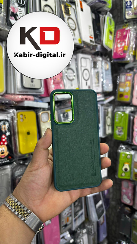 قاب گوشی Galaxy A54 سامسونگ طرح چرمی کلاسیک HARD چرمی پولوکا PULOKA متال کیس سبز