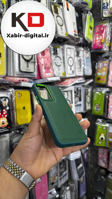 قاب گوشی Galaxy A54 سامسونگ طرح چرمی کلاسیک HARD چرمی پولوکا PULOKA متال کیس سبز