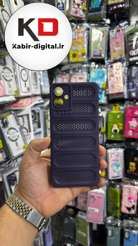 قاب گوشی Galaxy A06 سیلیکونی پافر PC توری زیر بسته محافظ لنز دار بنفش