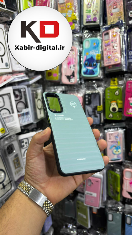 قاب گوشی Galaxy A04s سامسونگ طرح ضد ضربه مات یانگ کیت YoungKit طرح مگ سیف سبزآبی