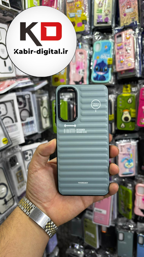 قاب گوشی Galaxy A04s سامسونگ طرح ضد ضربه مات یانگ کیت YoungKit طرح مگ سیف سبزآبی