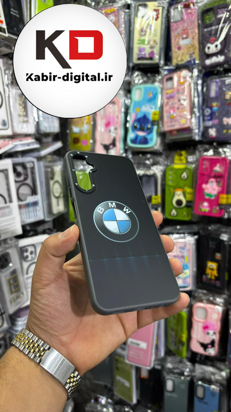 قاب گوشی Galaxy A05s سامسونگ فانتزی اورجینال Grade A شیشه ای PVD براق دور سیلیکونی ضدخش ضد ضربه طرح BMW