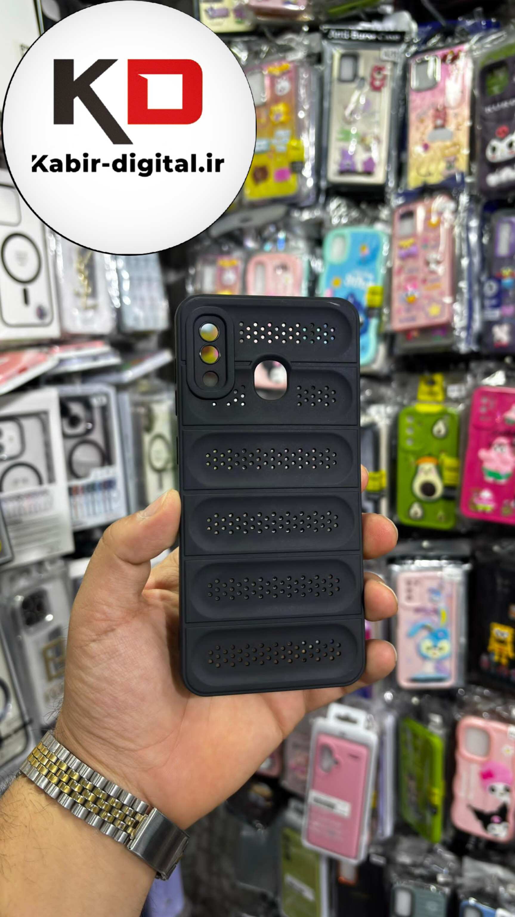 قاب گوشی Galaxy A30/A20 سامسونگ سیلیکونی پافر PC توری زیر بسته محافظ لنز دار مشکی
