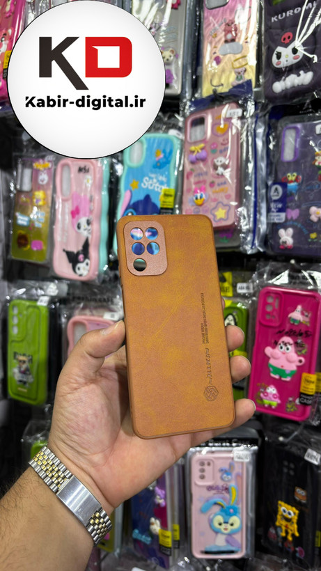 قاب گوشی Galaxy A22 4g/ M32 سامسونگ نیلکین NILLKIN سوزنی چرمی محافظ لنز دار عسلی