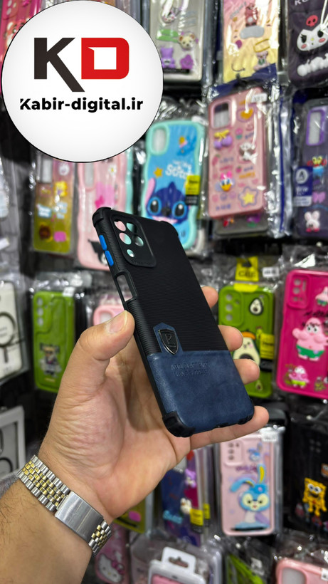 قاب گوشی Galaxy A22 4G - Galaxy M32 4G سامسونگ اورجینال پولوکا PULOKA ضد ضربه چرمی کپسولی محافظ لنز دار آبی