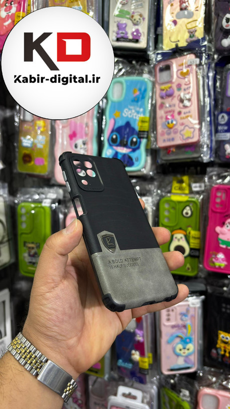 قاب گوشی Galaxy A22 4G - Galaxy M32 4G سامسونگ اورجینال پولوکا PULOKA ضد ضربه چرمی کپسولی محافظ لنز دار طوسی
