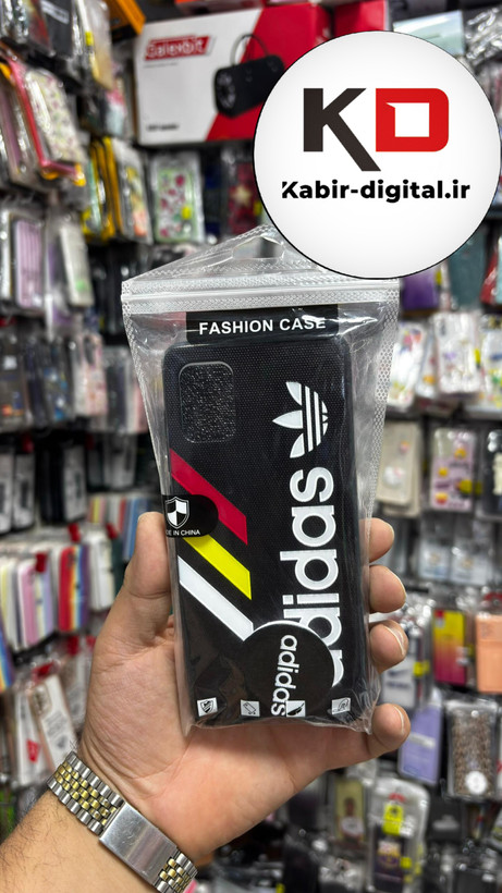 قاب گوشی Galaxy A31/51 سامسونگ فانتزی سوزنی برجسته طرح ADIDAS مشکی پاپ سوکت دار