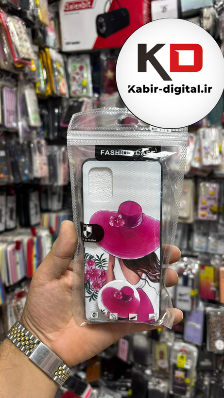 قاب گوشی Galaxy A31/51 سامسونگ فانتزی سوزنی برجسته طرح دخترانه صورتی پاپ سوکت دار