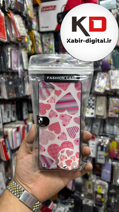قاب گوشی Galaxy A31/51 سامسونگ فانتزی سوزنی برجسته طرح قلب صورتی پاپ سوکت دار