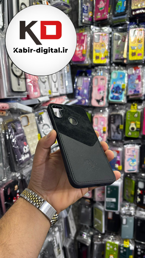 قاب گوشی Galaxy A11 سامسونگ طرح دو تیکه پارچه و چرم کلاسیک HARD چرمی پولو PULO جاکارتی دار چرمی مشکی