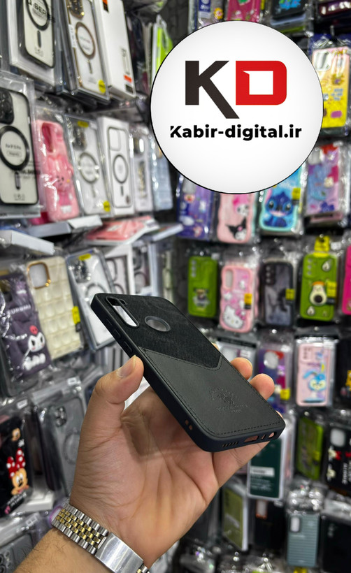 قاب گوشی Redmi Note 8شیائومی طرح دو تیکه پارچه و چرم کلاسیک HARD چرمی پولوPULO جاکارتی دار چرمی مشکی