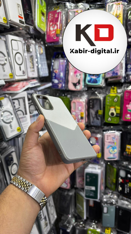 قاب گوشی Redmi Note 10/ Note 10s / POCO M5sشیائومی طرح دو تیکه پارچه و چرم کلاسیک HARD چرمی پولوPULO جاکارتی دار چرمی خاکستری