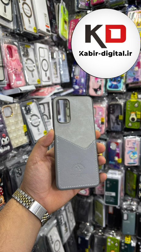 قاب گوشی Redmi Note 11/ Note 11s /Note 12sشیائومی طرح دو تیکه پارچه و چرم کلاسیک HARD چرمی پولوPULO جاکارتی دار چرمی خاکستری