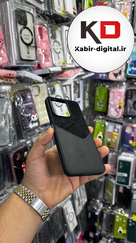 قاب گوشی Redmi Note 13/ POCO M6شیائومی طرح دو تیکه پارچه و چرم کلاسیک HARD چرمی پولوPULO جاکارتی دار چرمی مشکی