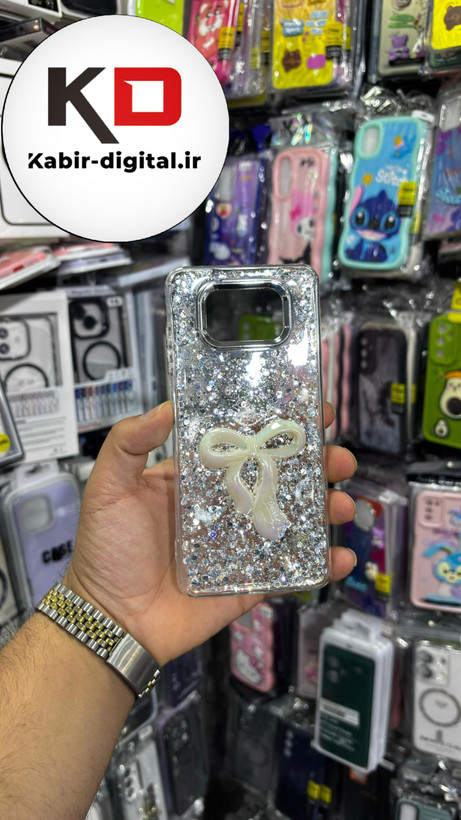 قاب گوشی POCO X3/X3 PROشیائومی فانتزی برجسته رزینی Luxury Case طرح پاپیون کرومی سفید
