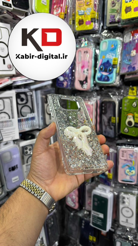 قاب گوشی POCO X3/X3 PROشیائومی فانتزی برجسته رزینی Luxury Case طرح پاپیون کرومی سفید