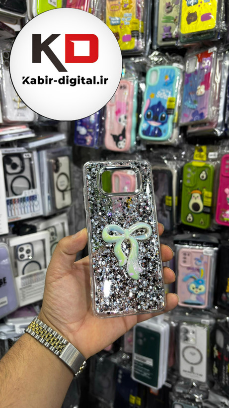 قاب گوشی POCO X3/X3 PROشیائومی فانتزی برجسته رزینی Luxury Case طرح پاپیون کرومی مشکی