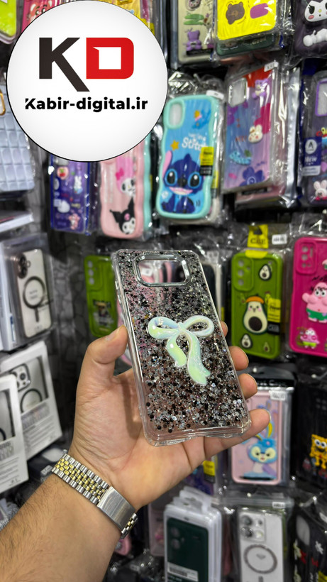 قاب گوشی POCO X3/X3 PROشیائومی فانتزی برجسته رزینی Luxury Case طرح پاپیون کرومی مشکی