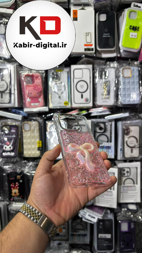 قاب گوشی Redmi K70E 5G/ POCO X6 PROشیائومی فانتزی برجسته رزینی Luxury Case طرح پاپیون کرومی صورتی