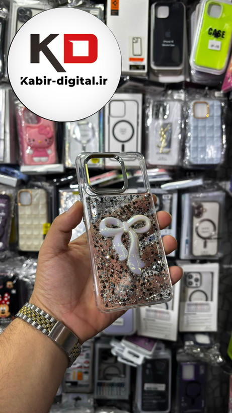 قاب گوشی Redmi K70E 5G/ POCO X6 PROشیائومی فانتزی برجسته رزینی Luxury Case طرح پاپیون کرومی مشکی