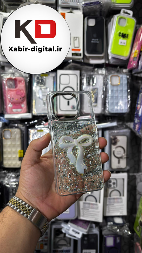 قاب گوشی Redmi K70E 5G/ POCO X6 PROشیائومی فانتزی برجسته رزینی Luxury Case طرح پاپیون کرومی فیروزه ایی