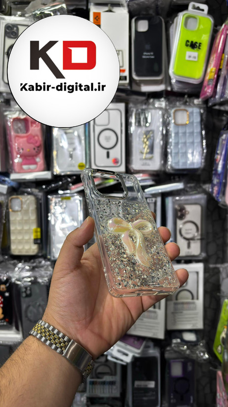 قاب گوشی Redmi K70E 5G/ POCO X6 PROشیائومی فانتزی برجسته رزینی Luxury Case طرح پاپیون کرومی سفید