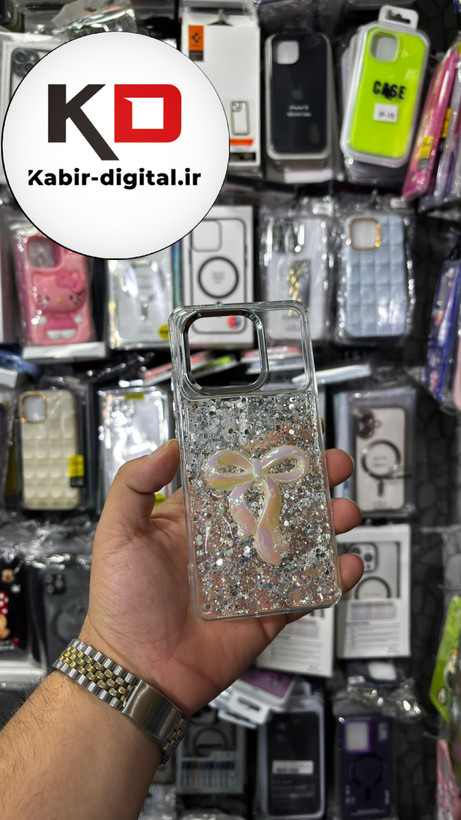 قاب گوشی Redmi K70E 5G/ POCO X6 PROشیائومی فانتزی برجسته رزینی Luxury Case طرح پاپیون کرومی سفید