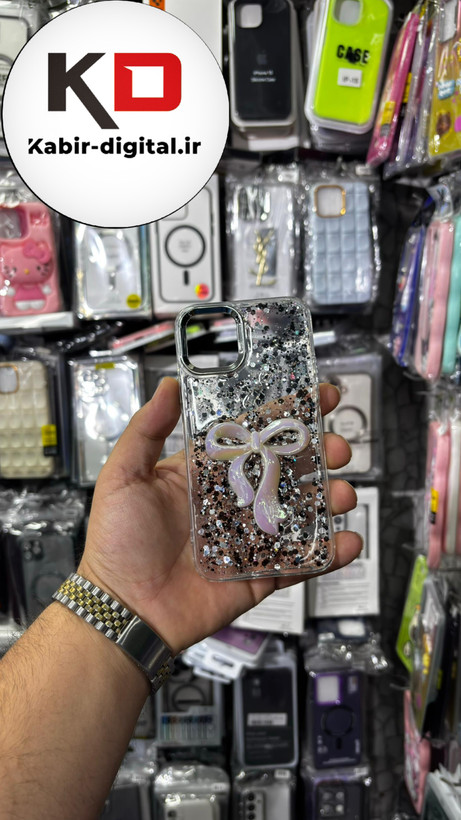 قاب گوشی iPhone 11 Proآیفون فانتزی برجسته رزینی Luxury Case طرح پاپیون کرومی مشکی